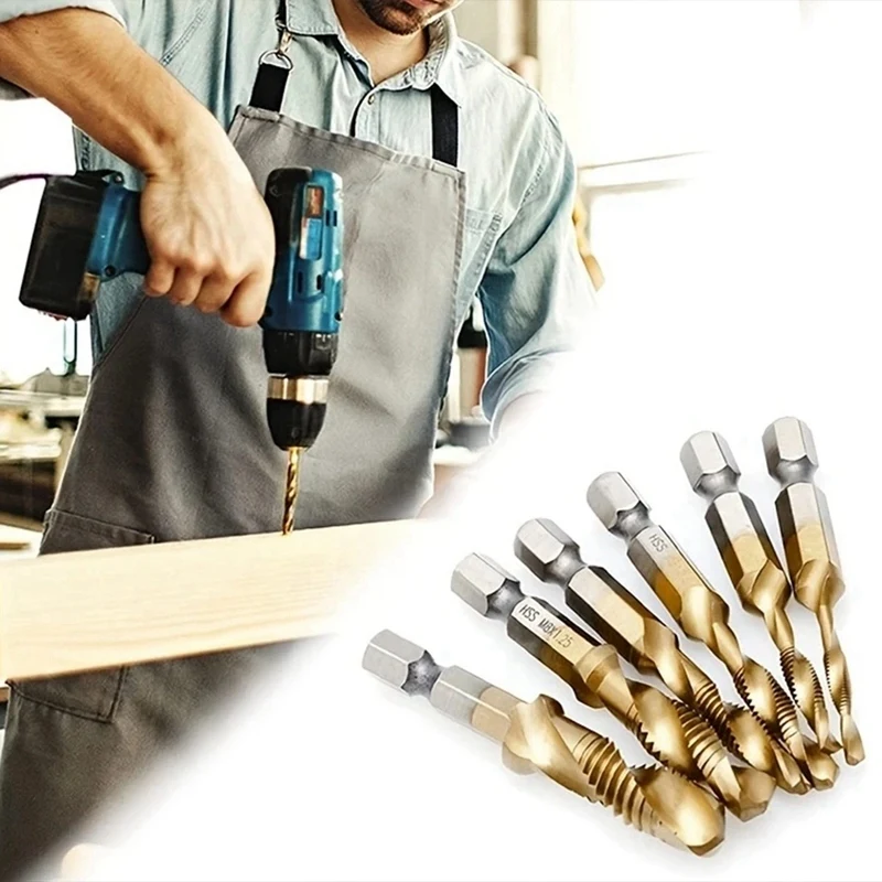 M5x0 8 мм шестигранный хвостовик с титановым покрытием винт из быстрорежущей стали