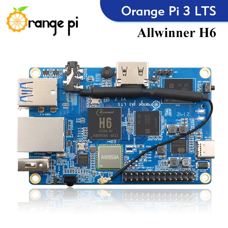 Один компьютер Orange Pi 3 LTS AllWinner H6 2 Гб ОЗУ 8 ГБ EMMC макетная плата работающий на Android 9 0