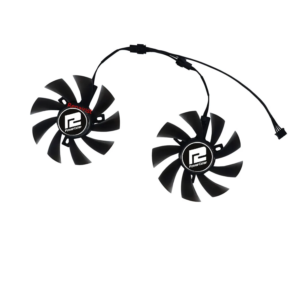 2 шт./комплект, вентилятор для видеокарты GPU, T129215SU, для PowerColor Red Dragon Radeon RX570 RX 570 8 ГБ GDDR5,PowerColor Red Dragon Radeon RX570 RX 570 8GB, охлаждение графических карт