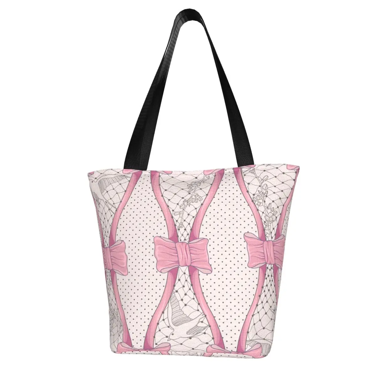 

Flowers Birds And Bows Polka Dot Elegant Floral Fashion Pattern Bag for Women 2022 Shoulder Bag Casual Tote Female Handbag