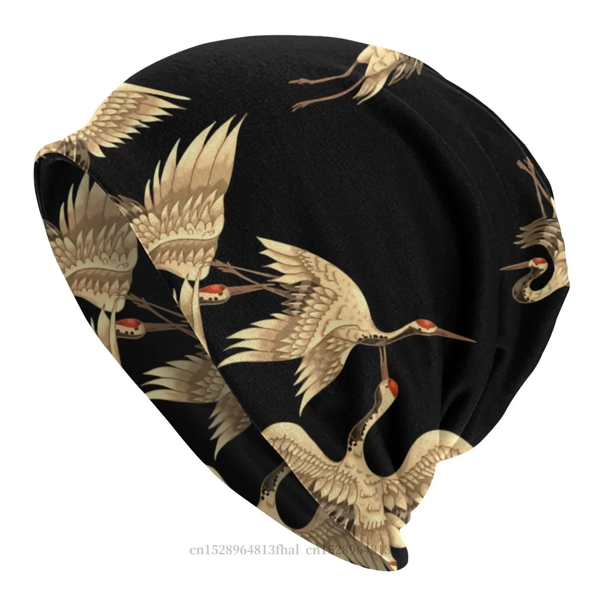 

Bonnet Hats China Style Men Women's Thin Hat Oriental Golden Chinese Cranes Autumn Spring Warm Cap Hip Hop Skullies Beanies Caps
