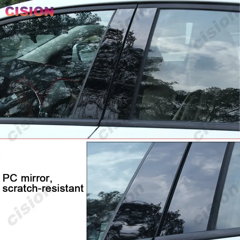 Фото Для ISUZU MUX MU-X 2012-2022 автомобильный оконный дверной столб BC столб Обложка отделка глянцевый черный углеродное волокно зеркальный эффект накле... №2