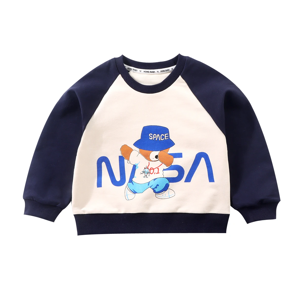 New Boys and girls casual, comfortable and breathable 1-7-year-old long-sleeved shaved T-shirt sweater long-sleeved.