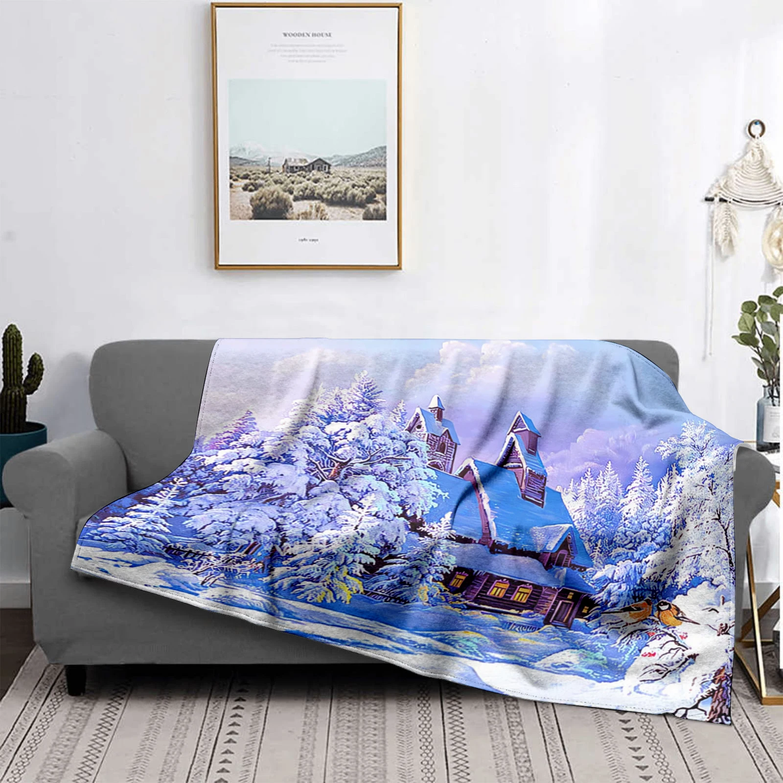 Домашнее украшение плюшевое одеяло для дивана красочное покрывало с животными