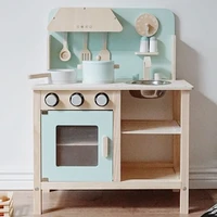 2022 modern cooking role play kids big diy pretend children wooden kitchen toy