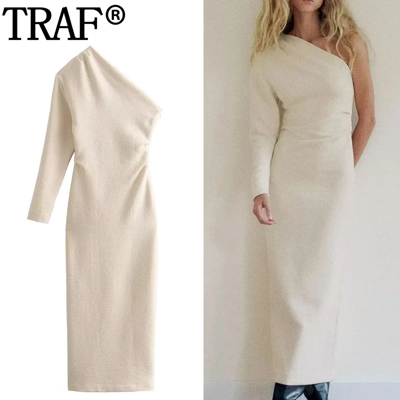 

Платье-миди с длинным рукавом, с открытыми плечами