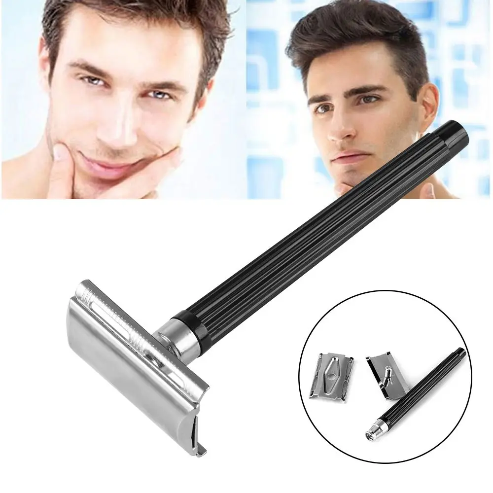 

Hot Shaving Tool Men Fashion Stainless Steel Double Edge Safety Razor With a Blade Manual Razor Hair Removal Shaver