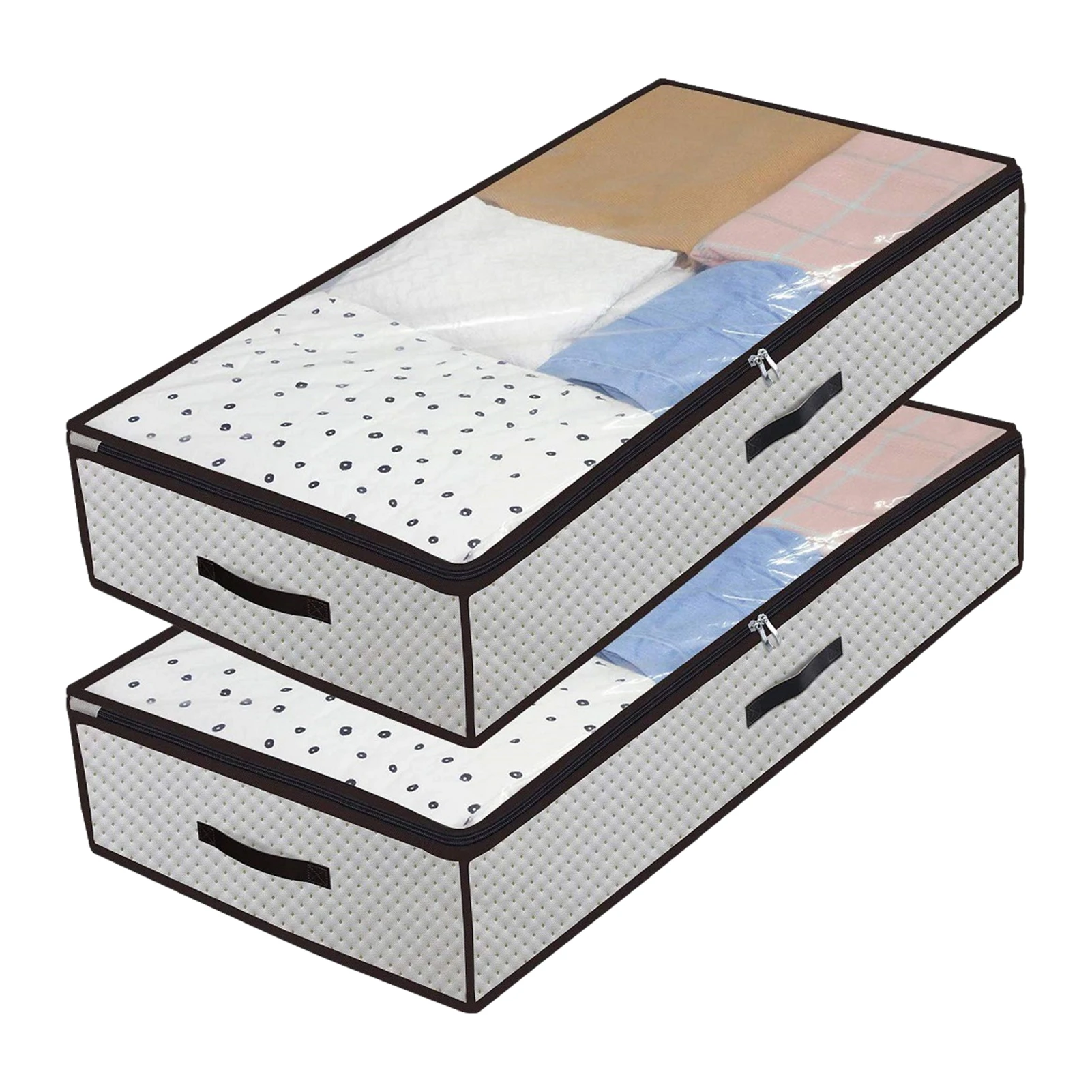 

Under Bed Storage Under Bed Storage Containers 2 Pack Underbed Storage Containers With Reinforced Handles Breathable Non-woven