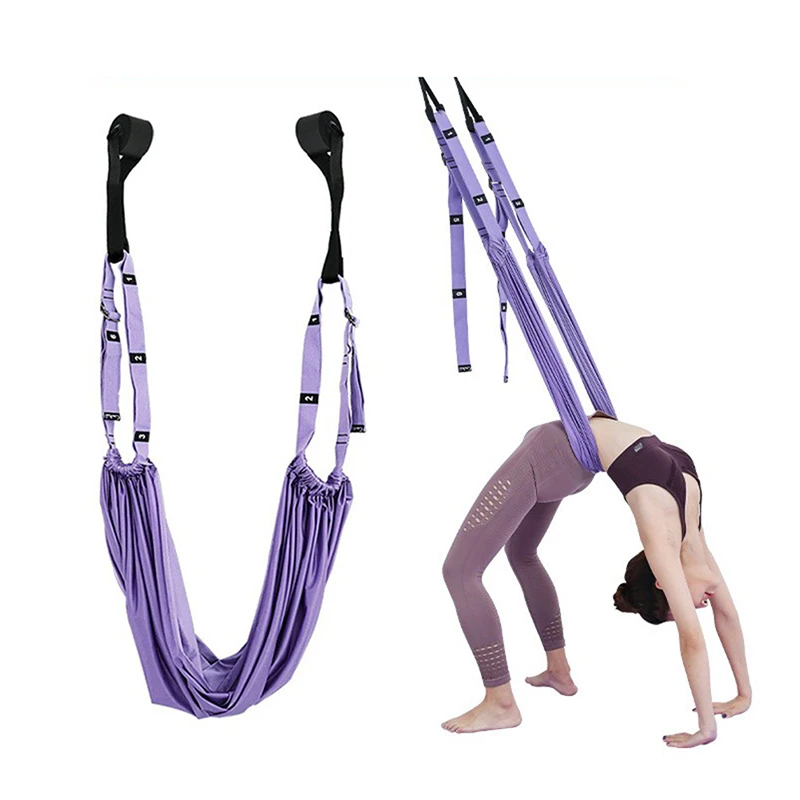 

Adjustable Aerial Yoga Strap Elastic Stretch Door Hanging Yoga Belts Hammock Swing Fitness Handstand Rope Training Device Women