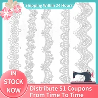 2 yards diy crafts sewing ribbons clothes necklace underwear garment accessories embroidered white hollow floral lace fabric