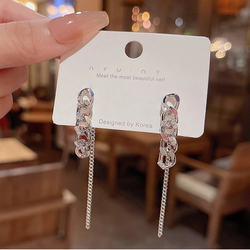 

Модные длинные висячие серьги для женщин, модные женские оригинальные эстетические корейские дизайнерские ювелирные изделия, милая фотография, тренд 2023 года