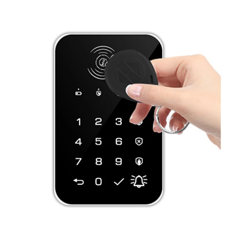 Беспроводная клавиатура с сенсорной панелью, 433 МГц, кнопка дверного звонка для G50 / G30 / PG103/W2B, Wi-Fi, GSM, сигнализация, RFID-карта, перезаряжаемая