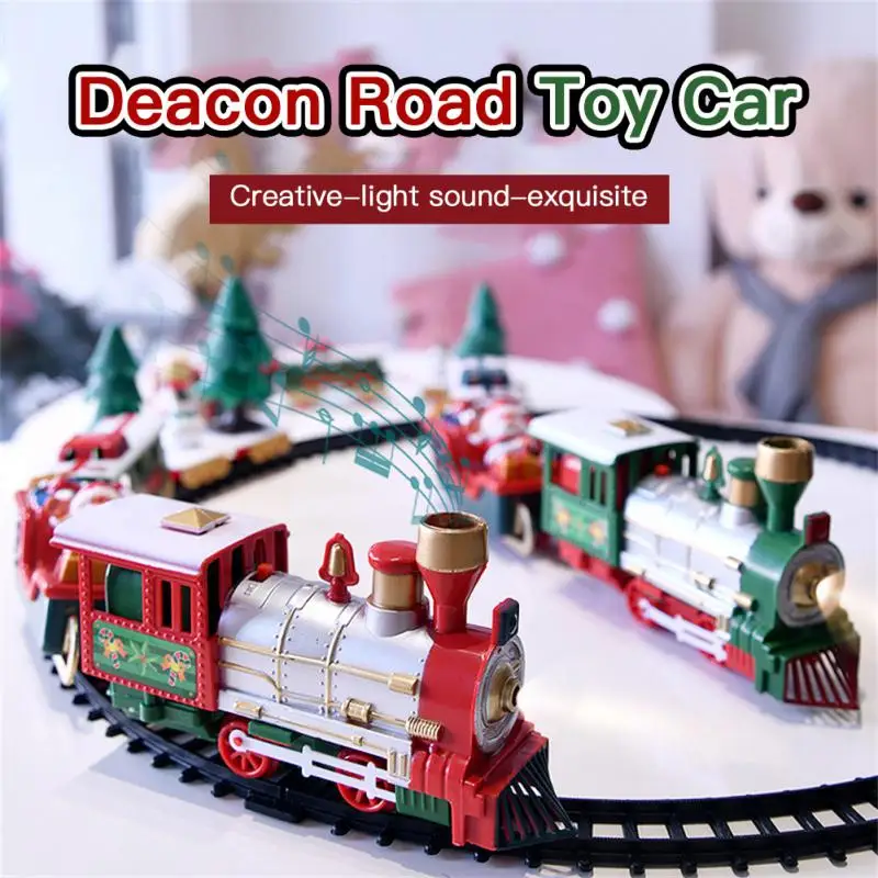 

Christmas Train Toy Electric Railcar Small Train Toy Children Electric Puzzle Christmas Train 29 Pcs Birthday Christmas Gift