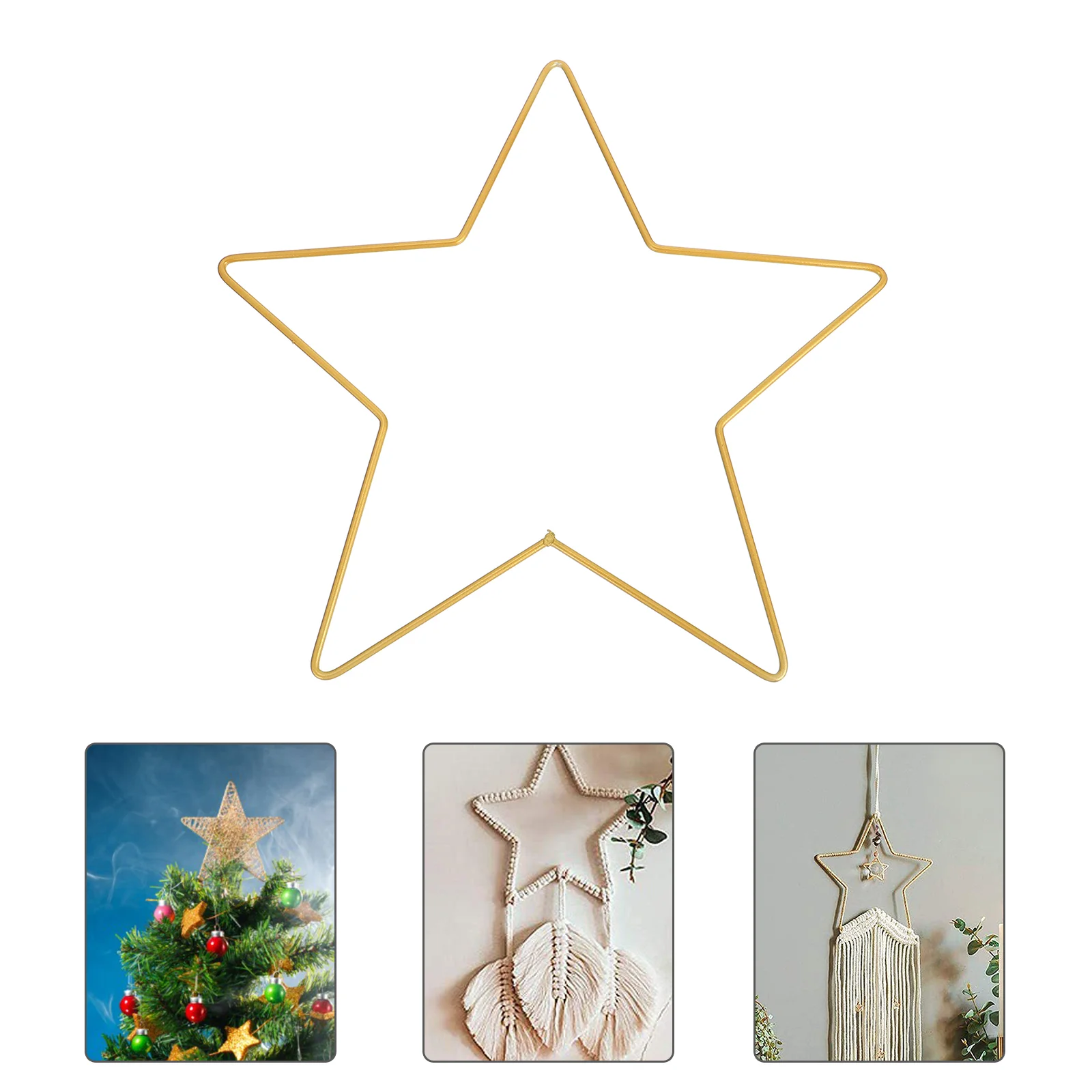 

Wreath Frame Metal Starwire Hoop Floral Macrame Rings Stars Crafts Christmas Dream Ring Catcher Pentagram Wall Craft Shape Diy