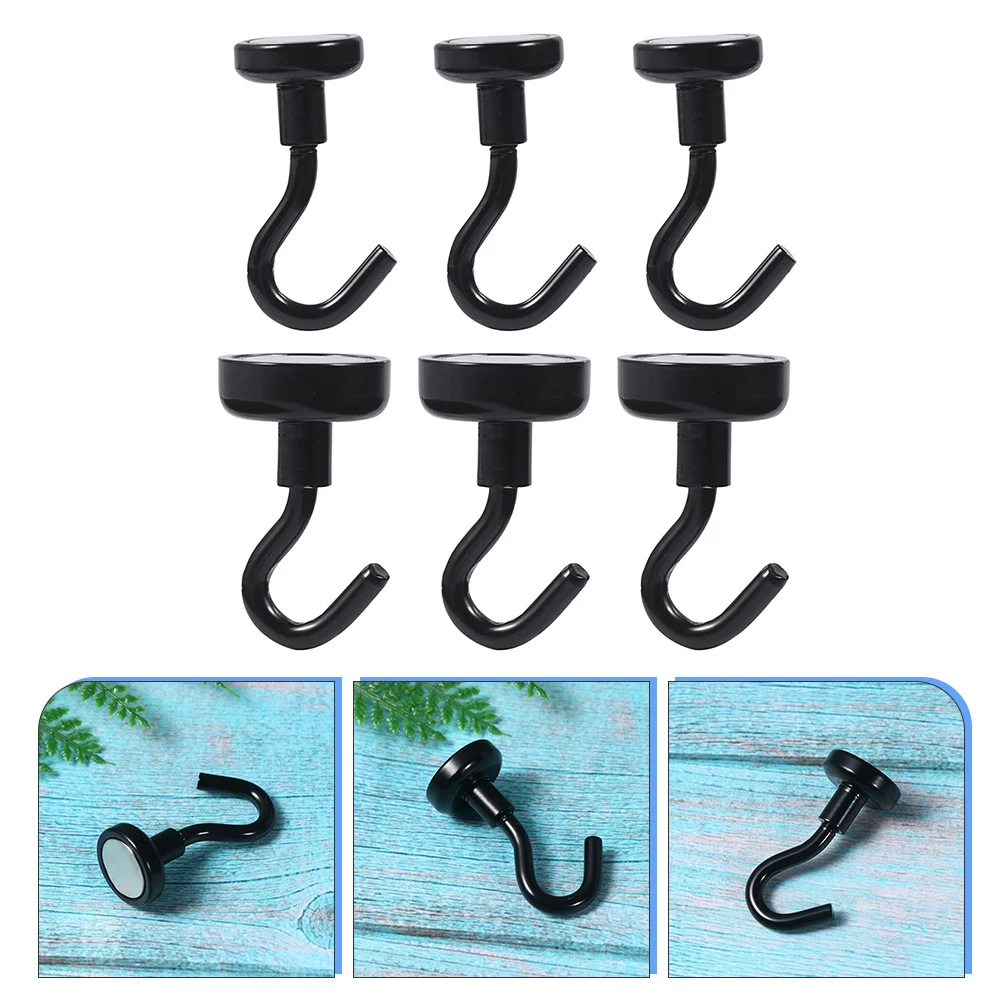 

Hook Magnet Hooks Magnetsmagnetic Household Cruise Hangers Heavy Duty Blackhanging