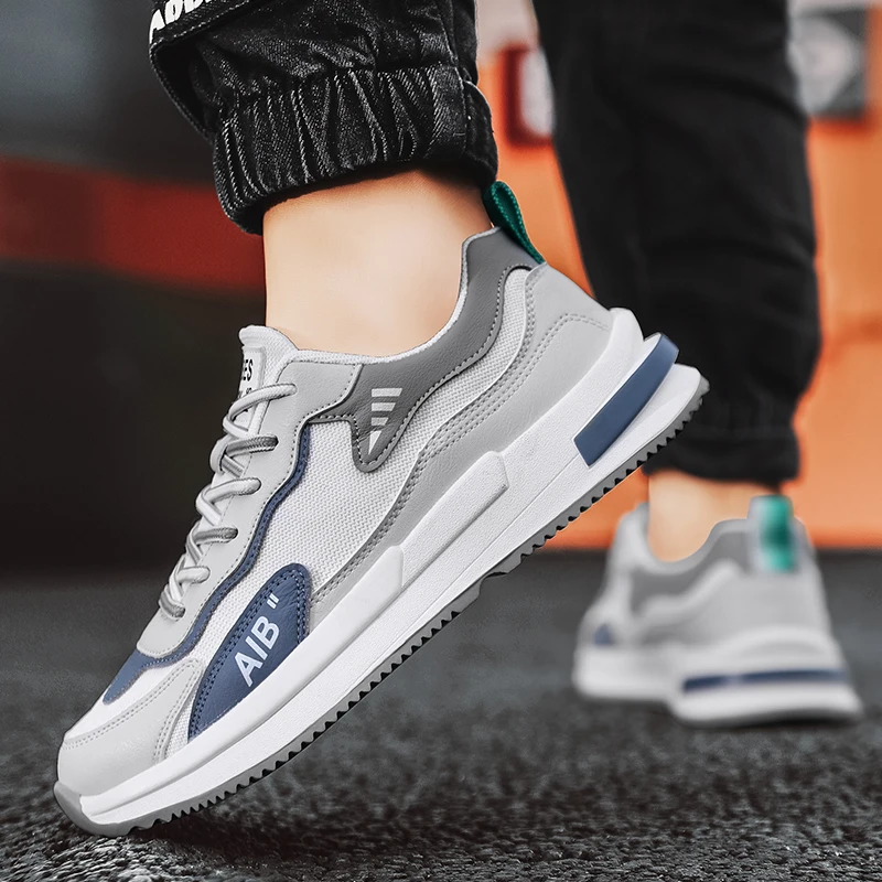 Кроссовки для мужчин Вулканизированная подошва спортивная обувь на шнуровке