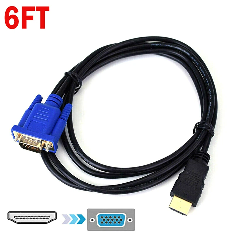 

HDMI-compatible TO VGA Adapter Cable Male To Famale Converter 1080P VGA Jack 3.5 AUX Cable USB Power For PC Laptop projector TV