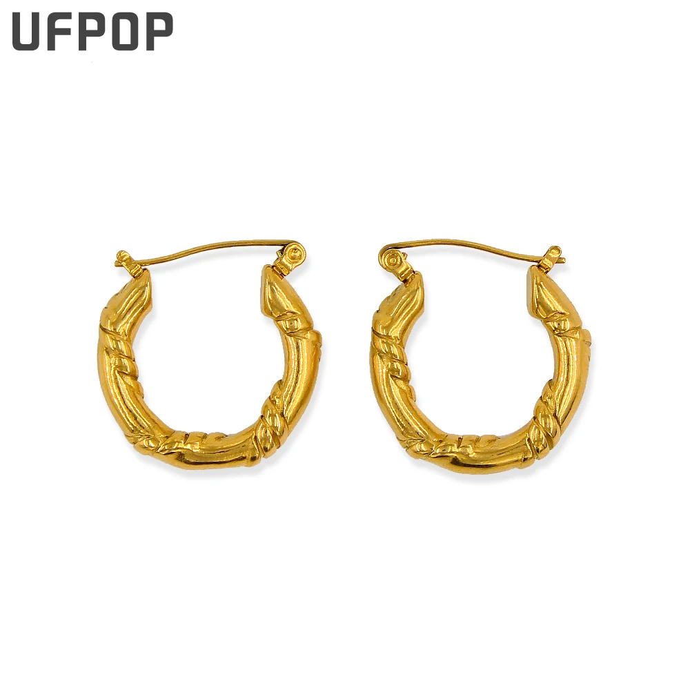 

Stainless Steel Round Geometric Huggie Earrings for Women Minimalist Twisted Unusual Hoop Earrings for Women Gift New
