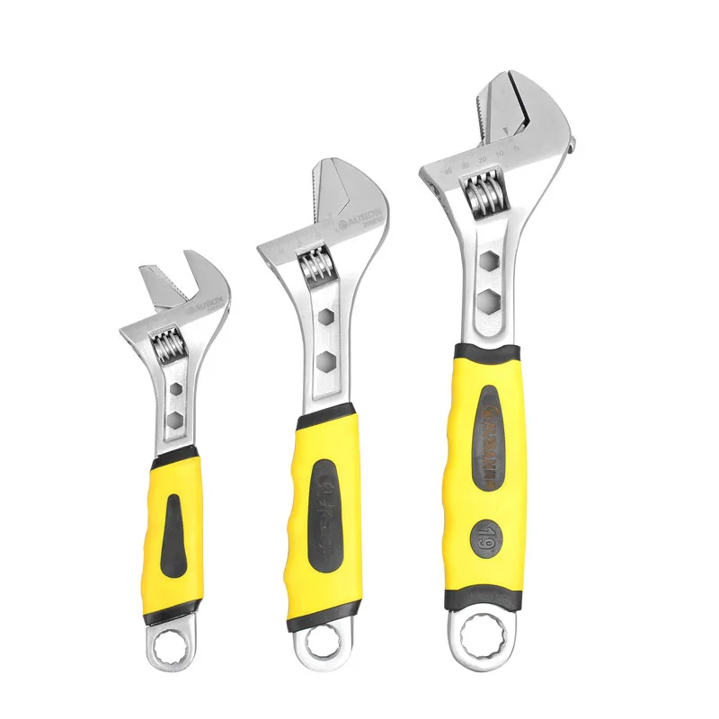 

8 10 12 Inch Adjustable Spanner Universal Wrench With Screw Hole For Bathroom Kitchen High Carbon Steel Plumbing Repair Tool