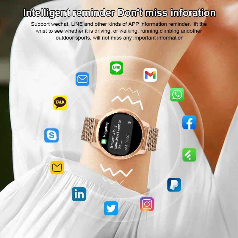 Модные Умные Часы Для Женщин С Bluetooth Фитнес-отслеживанием Монитором