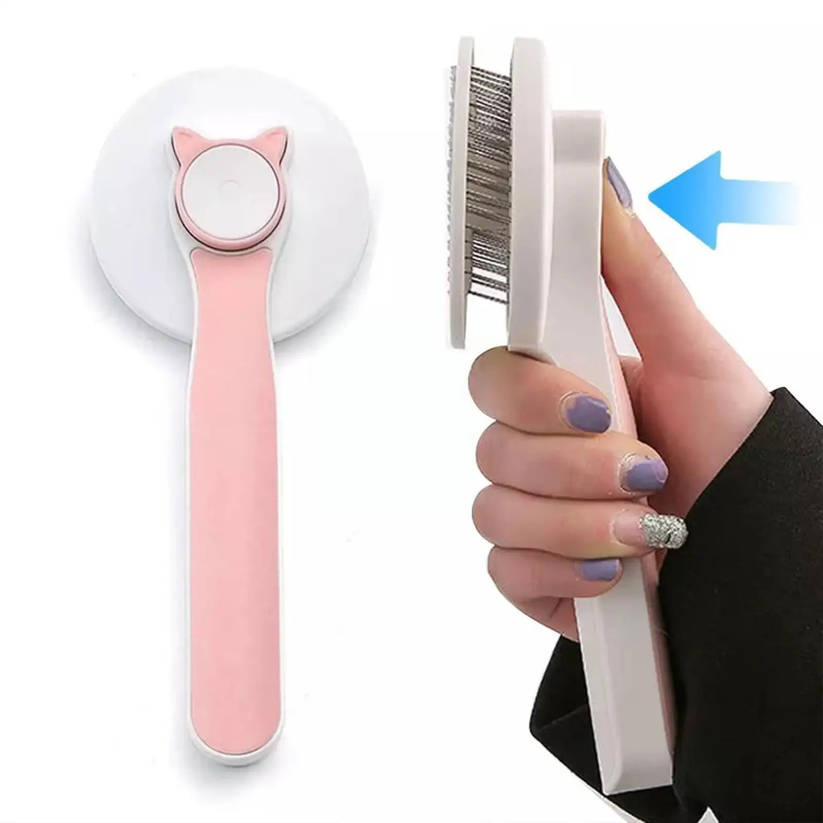 

Pet Hair Brush Self Cleaning Slicker Removes Hairs Hair Grooming Dog Brush Pet Brush Cleaner Soft Slicker Brush Com B9v6