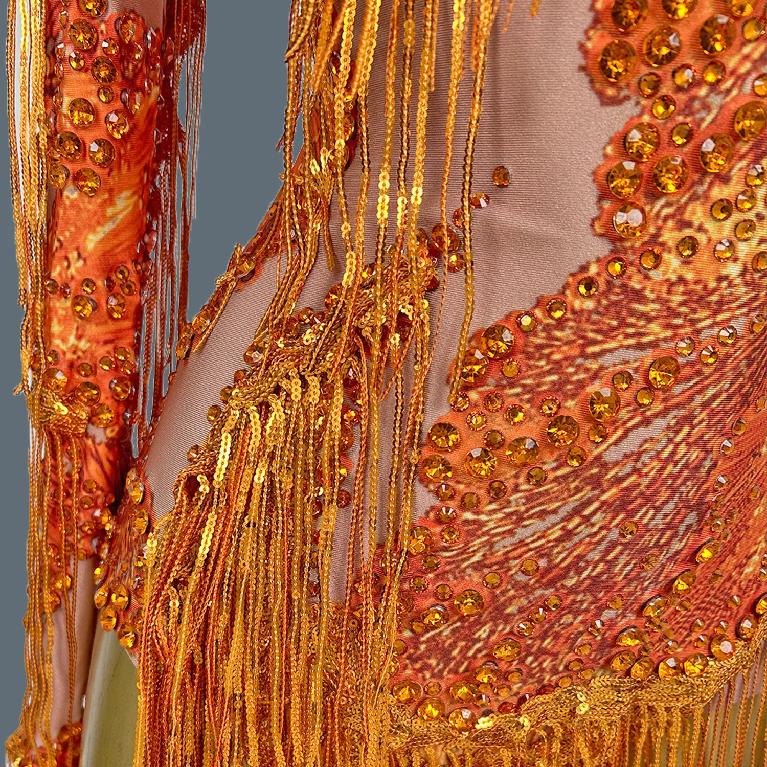 Сексуальное боди для танцевального шоу на одно плечо с рукавами женщин