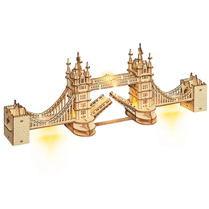 

3D Tower Bridge Famous Wooden Building DIY Model Puzzle Game Assembly Creative Toys Gift for Children Teen Adult