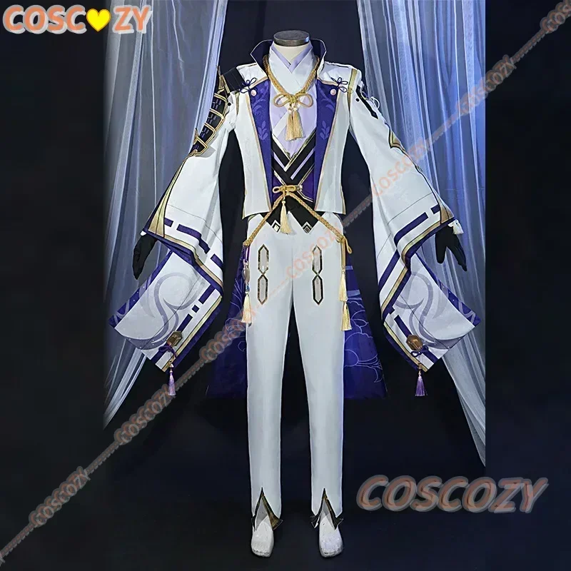 В наличии Kamisato Ayato косплей игра Genshin Impact костюм белая форма реквизит