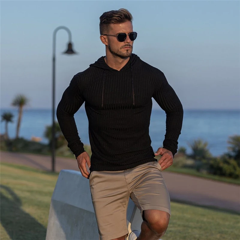 Men Knitwear Pul New Fashion Autumn Hooded Sweater Men Warm Turtleneck Mens Sweaters Slim Fit Pullover Men Casual Sweater