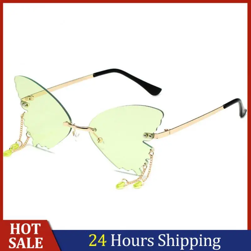 

Butterfly UV400 Sunglasses New Fashion Men Women Trend Frameless Party Glasses Irregular Eyeglasses Sun Glasses Oculos De Sol
