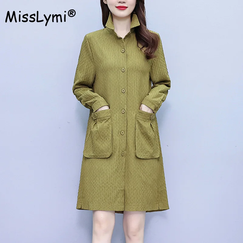 

Женское короткое платье с отложным воротником, зеленое однобортное свободное платье-рубашка большого размера с длинным рукавом, осень 2023