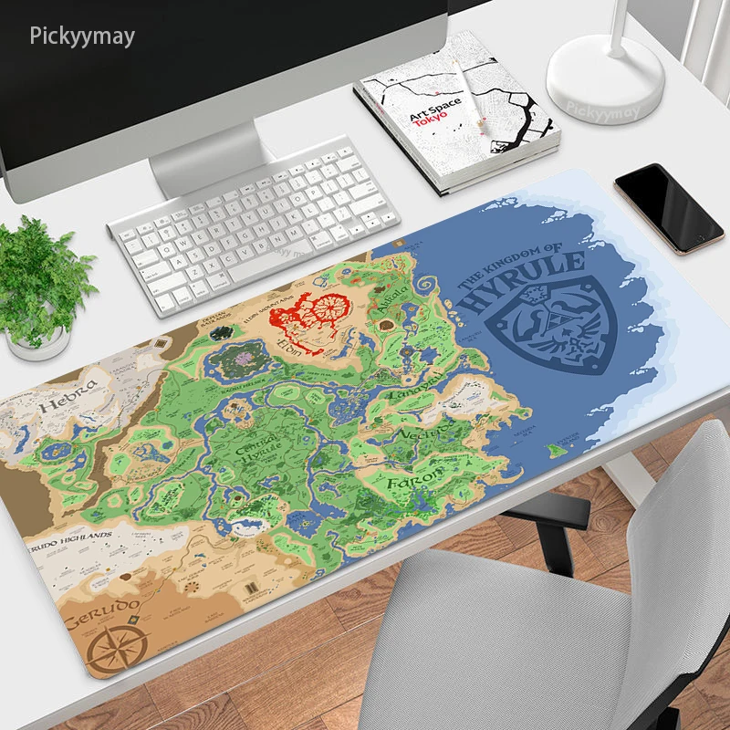 

Zelda Map Large Mouse Pad PC Gaming Keyboard Mausepad Computer Table Desk Mat Mause Pc Teclado Carpet Gamer Accessories Mousepad