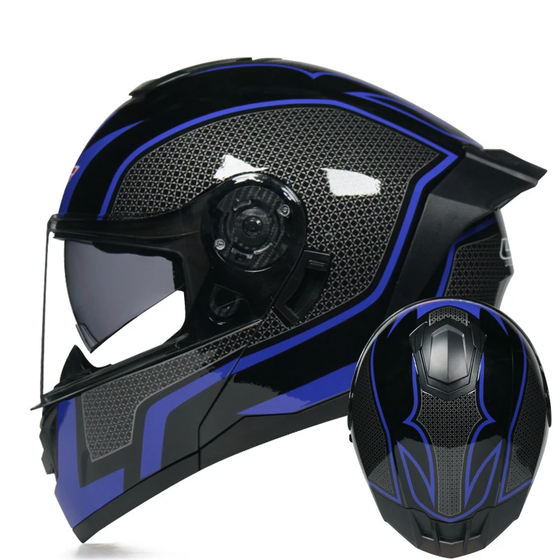 Motorcycle Helmet Flip Up Full Face Enduro Racing Tracker Casco Men Women Sportbikes Crash ATV  Capacete De Moto Black