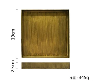 Metal Iron Retro Golden Tray Rectangular Plate Desktop Geometric Combination Storage Photography Props Home Decoration |