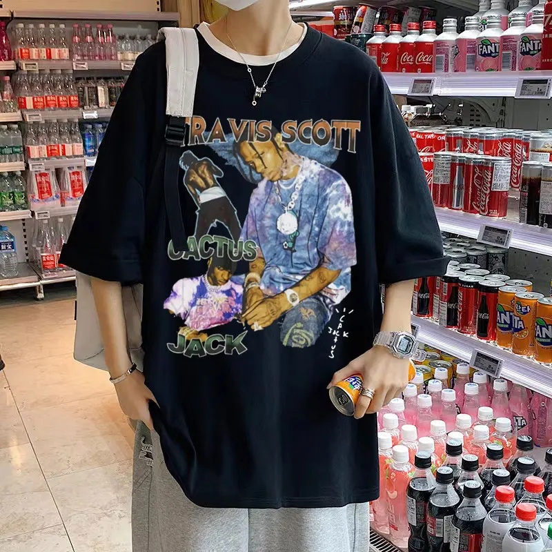 

Travis Scott Cactus Jack Boys T Shirt Men Women Classic Vintage T-shirts Men's Fashion Street High Quality Tshirt Short Sleeve