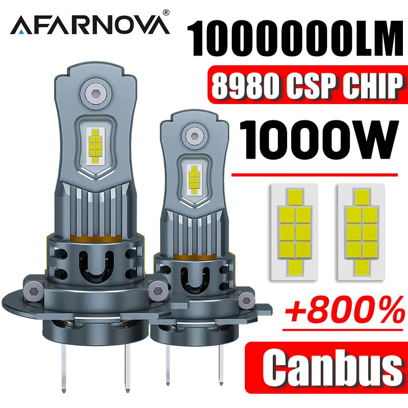 1000 Вт H7 H4 Светодиодная фара автомобиля Беспроводная 8980 CSP Чип STG Дальний ближний