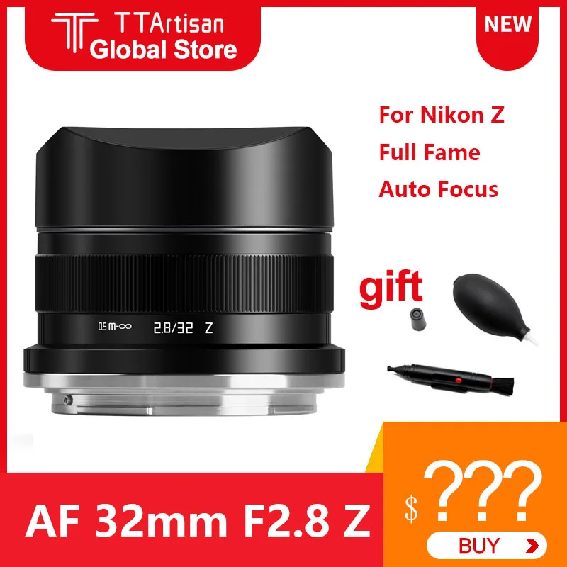 

TTArtisan 32mm F2.8 AF Lens Full Fame Auto Focus Prime Camera Lens for Nikon Z Mount Camera For ZFC Z50 Z5 Z6 Z6II Z7 II Z7II Z9