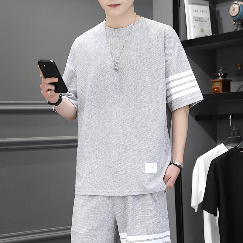 

2023 Summer Men's Clothing T-shirts Fashion Short Sleeve O-neck Pactwork T Shirts for Korean Designer Tees Men Tops Streetwear