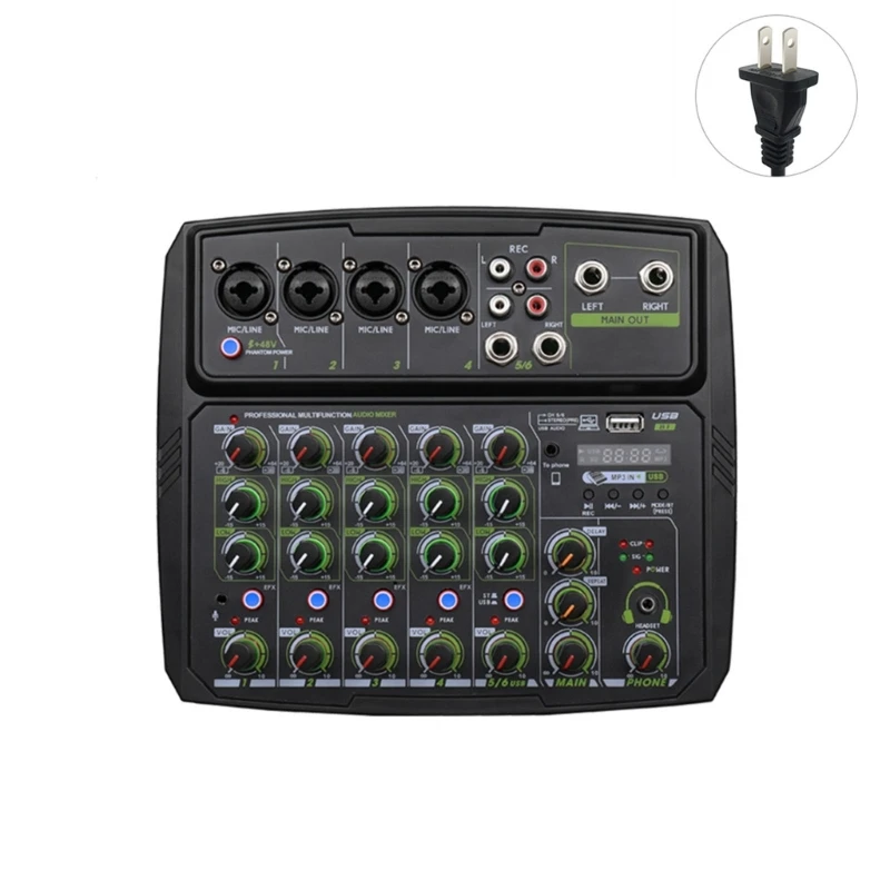 

Professional Sound Mixer w/USB Interface 6-Channel Sound board Mixer
