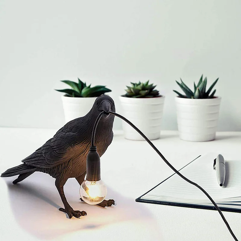

Crow Wall Lamp Table Lamp Night Light Bedroom Bedside Living Room Wall Lamp Home Furnishings Resin Lucky Bird Decorative Lamp