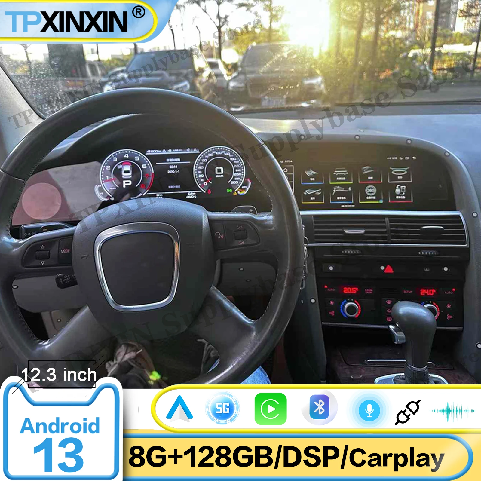 

Автомобильный радиоприемник с изогнутым дисплеем для Audi A6 2005 ~ 2012 Q7 2006 ~ 2015 Android мультимедийный экран GPS-навигация головное устройство