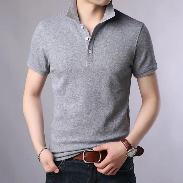 

2022 Men's New Short Sleeve Polo Shirt 100% Cotton Slim Fit Solid Color Casual Men's Polo Shirt