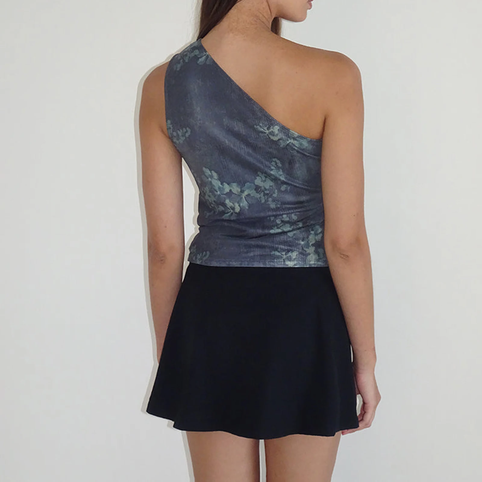 Летние женские майки Combhasaki Y2K винтажные Модные без рукавов с рюшами на одно плечо