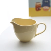 high quality nordic ceramic milk jug light yellow teatime cafe barista coffee maker tools cafeteira espumador de leche