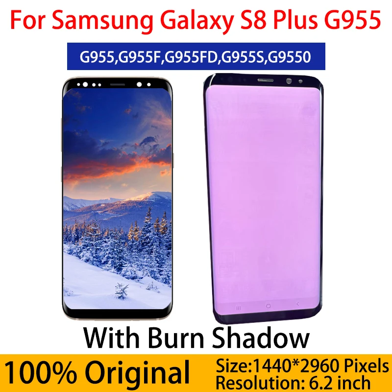 

Оригинальный Amoled дисплей G955 для Samsung Galaxy S8plus, полный ЖК-дисплей S8 Plus, дисплей с сенсорным экраном, запасные части