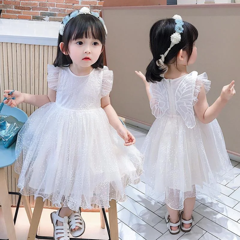 

Summer 2022 Sleeveless Sundress For Girls Korean Princess Pompon's Gauze Dress