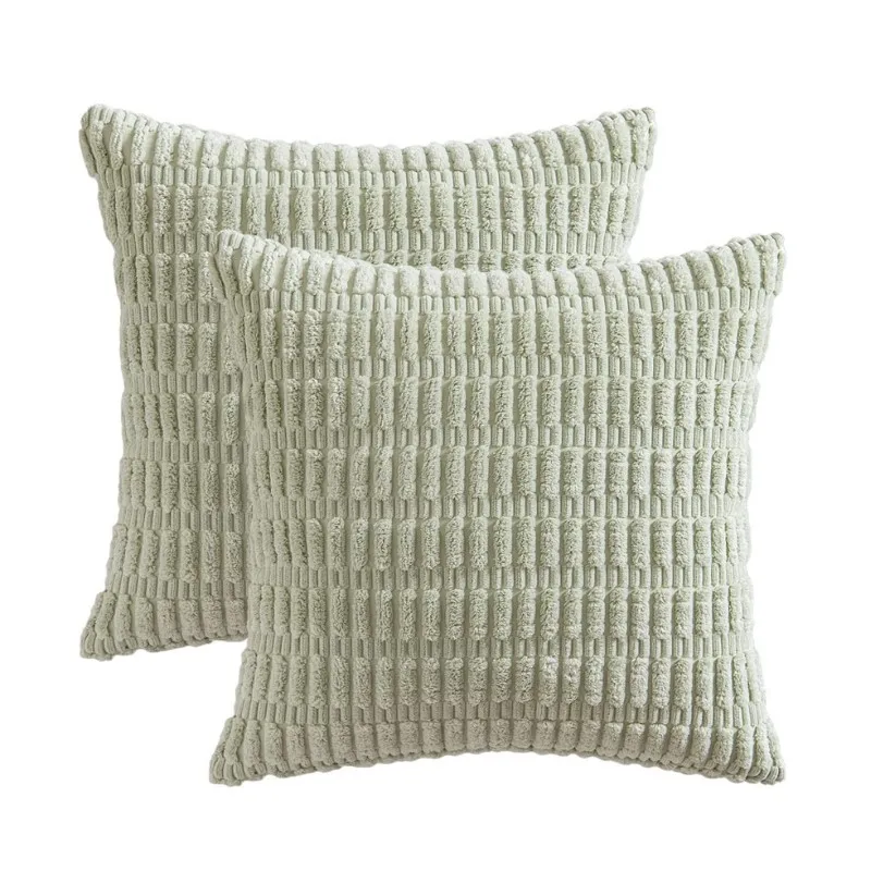 

Inyahome Pack of 2 Corduroy Decorative Throw Pillow Cover Soft Boho Striped Pillow Cover Modern Farmhouse Home Decor Pillowcase