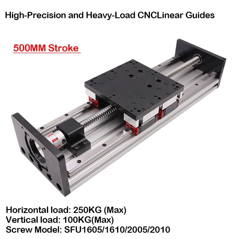 

500 мм 0,5 м ход тяжелой нагрузки двойная направляющая HGR20 4 шт. HGH20, форматно-раскроечный станок слайд линейный модуль шарикового винта Мобильн...