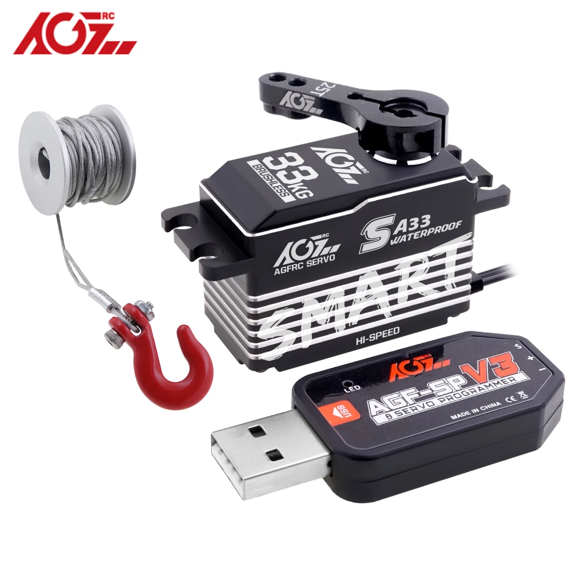 AGFRC SA33 большой крутящий момент 33 кг Водонепроницаемая бесщеточная Низкопрофильная умная модель для 1/10 1/12 туристических автомобилей гоночные автомобили по дороге