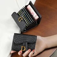 luxury mini small multi functional pu wallet card holder short wallet clutch bag